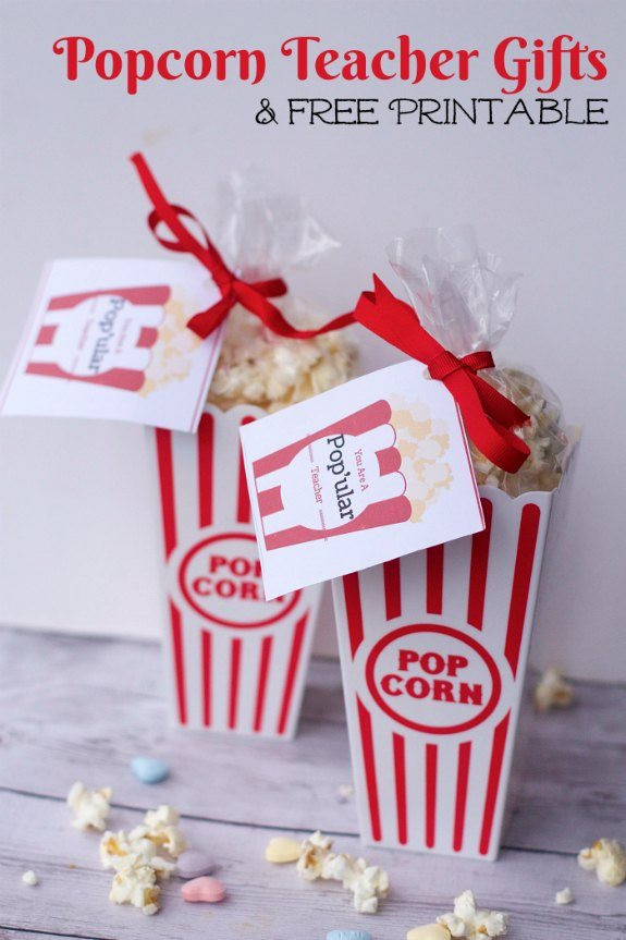 Free Valentine Gift Ideas
 DIY Valentines Day Popcorn Teacher Gifts Free Gift Tag