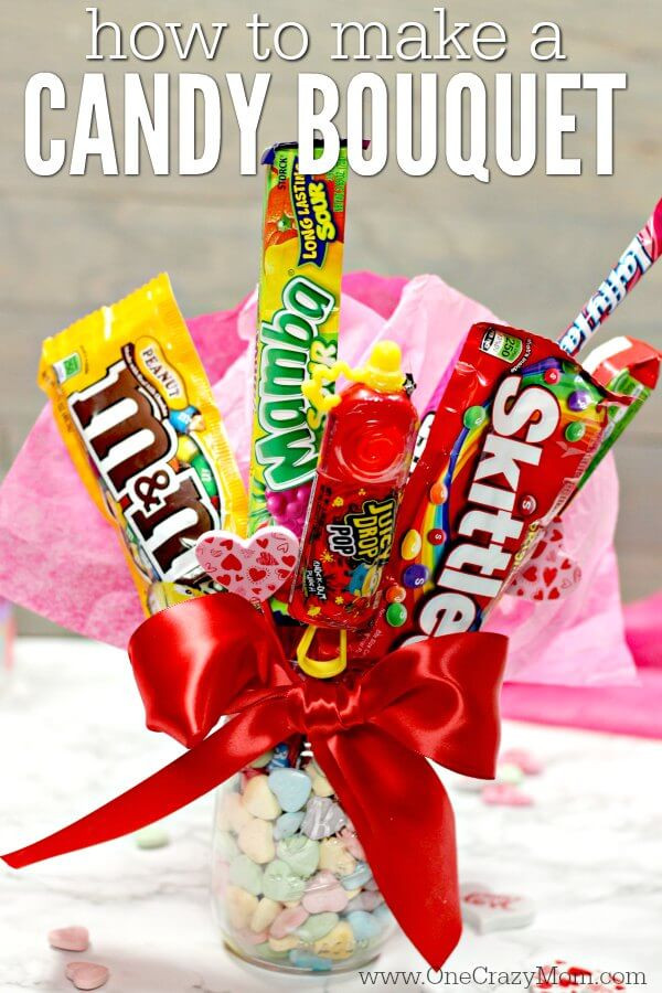 Homemade Valentine Gift Basket Ideas
 Candy Bouquet DIY Easy Candy Gift Basket Candy