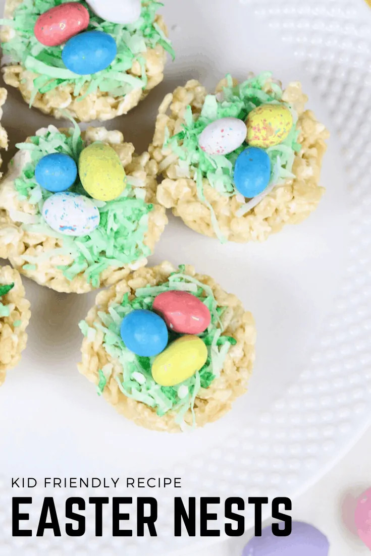 Kid Friendly Easter Desserts
 Rice Krispie Treat Nests for Easter Recipe