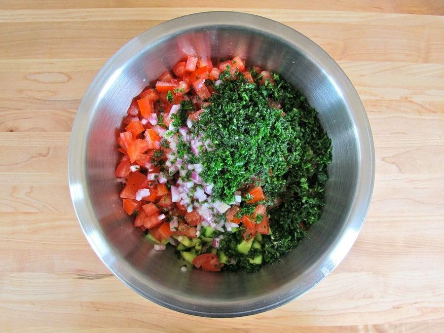 Middle Eastern Vegetables Recipes
 Chopped ve ables in a large mixing bowl