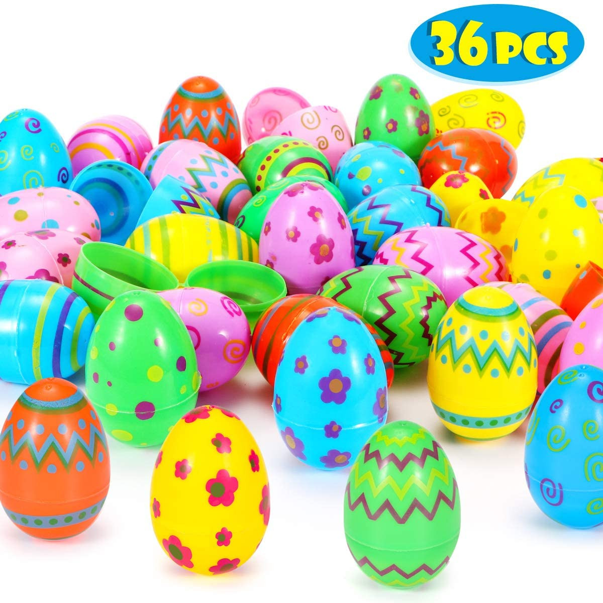 Party City Easter Eggs
 TOYIFY 36 Pcs Plastic Easter Eggs 3 Printed Bright