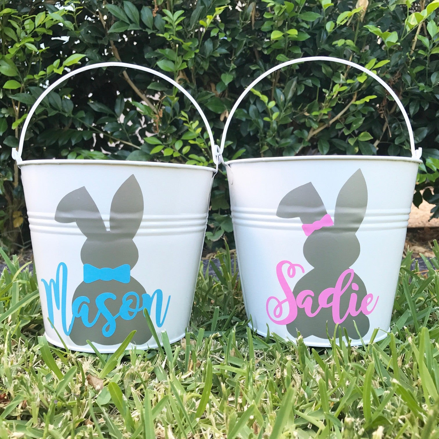 Personalized Easter Gift
 Metal Easter Bucket – Name It Custom Decor
