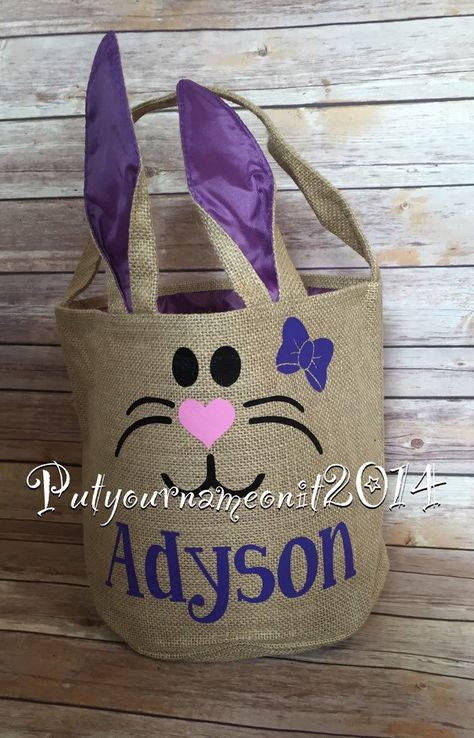 Personalized Easter Gift
 Personalized Easter Basket burlap basket Bunny Basket by