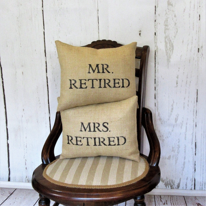 Retirement Gift Ideas For Couples
 Retirement t Mr and Mrs Retired pillow Retirement