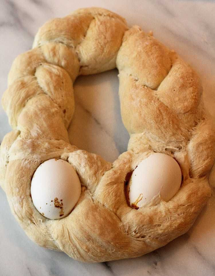 Sicilian Easter Bread
 Sicilian Easter Cuddura cu l Ova in basket shape