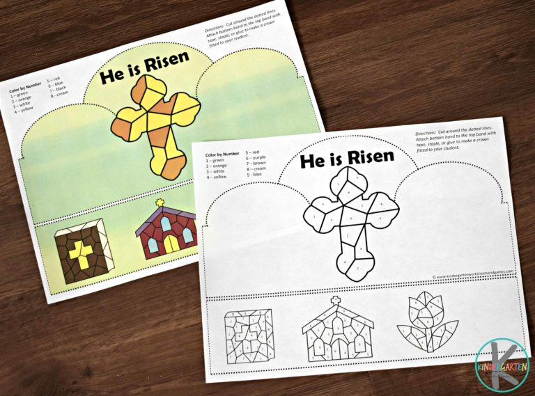 Sunday School Easter Activities
 FREE Easter Color by Number Crowns