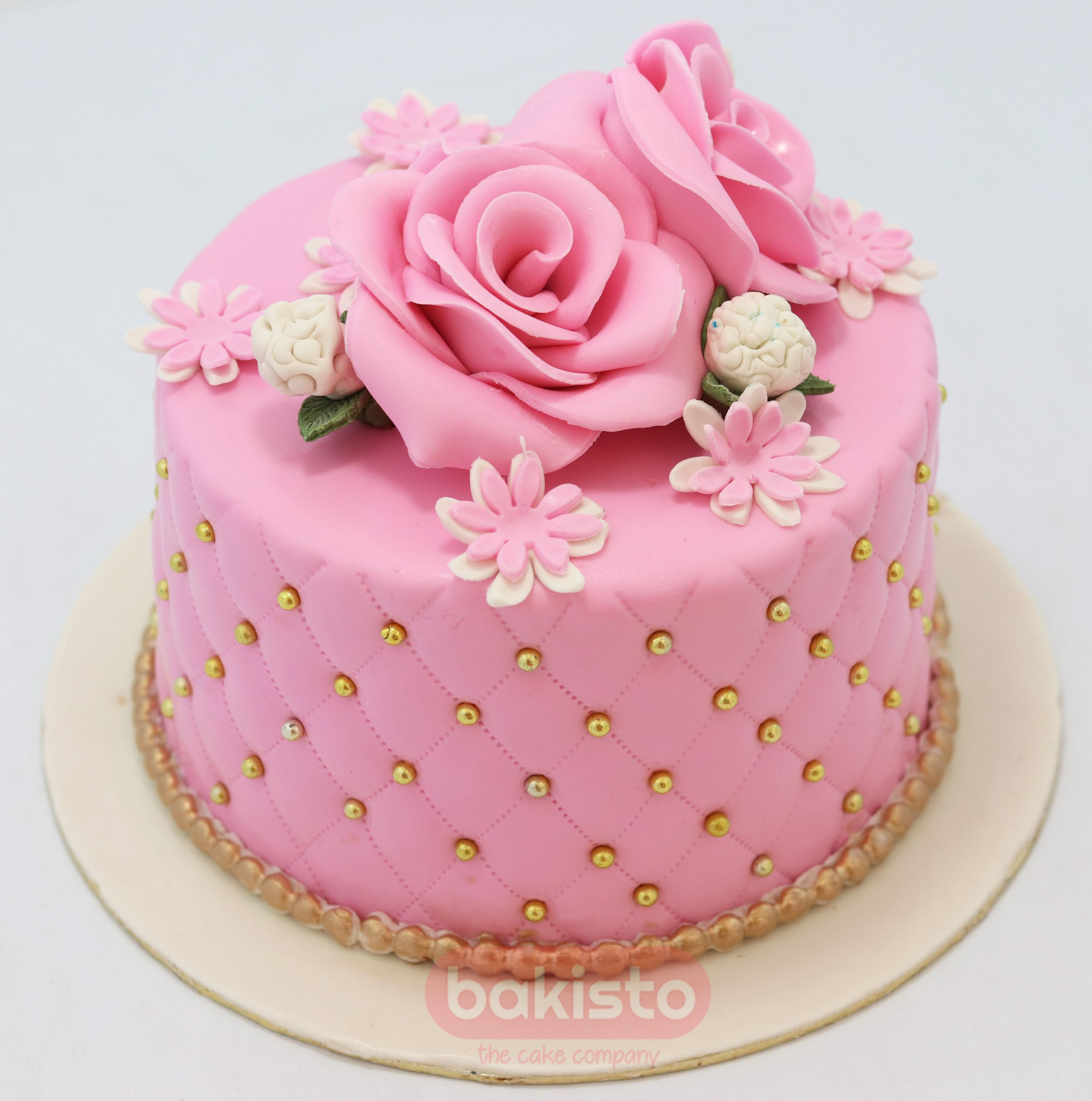 Valentine Birthday Cake
 Customized Flowers Pink Valentine Cake By bakisto the