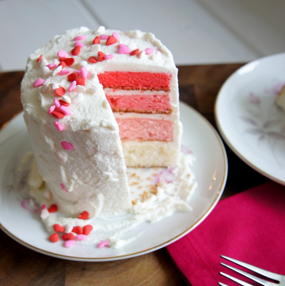 Valentine Day Cake Recipe
 Mini Ombré Valentines Day Cake for Two