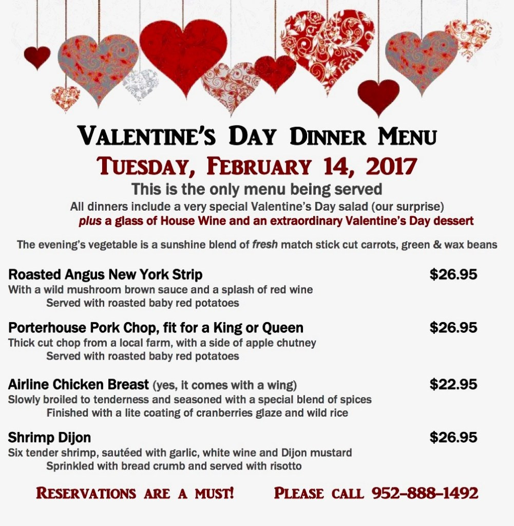 Valentine Day Dinner Menus Fresh Valentine S Day Dinner Special Bloomington event Center