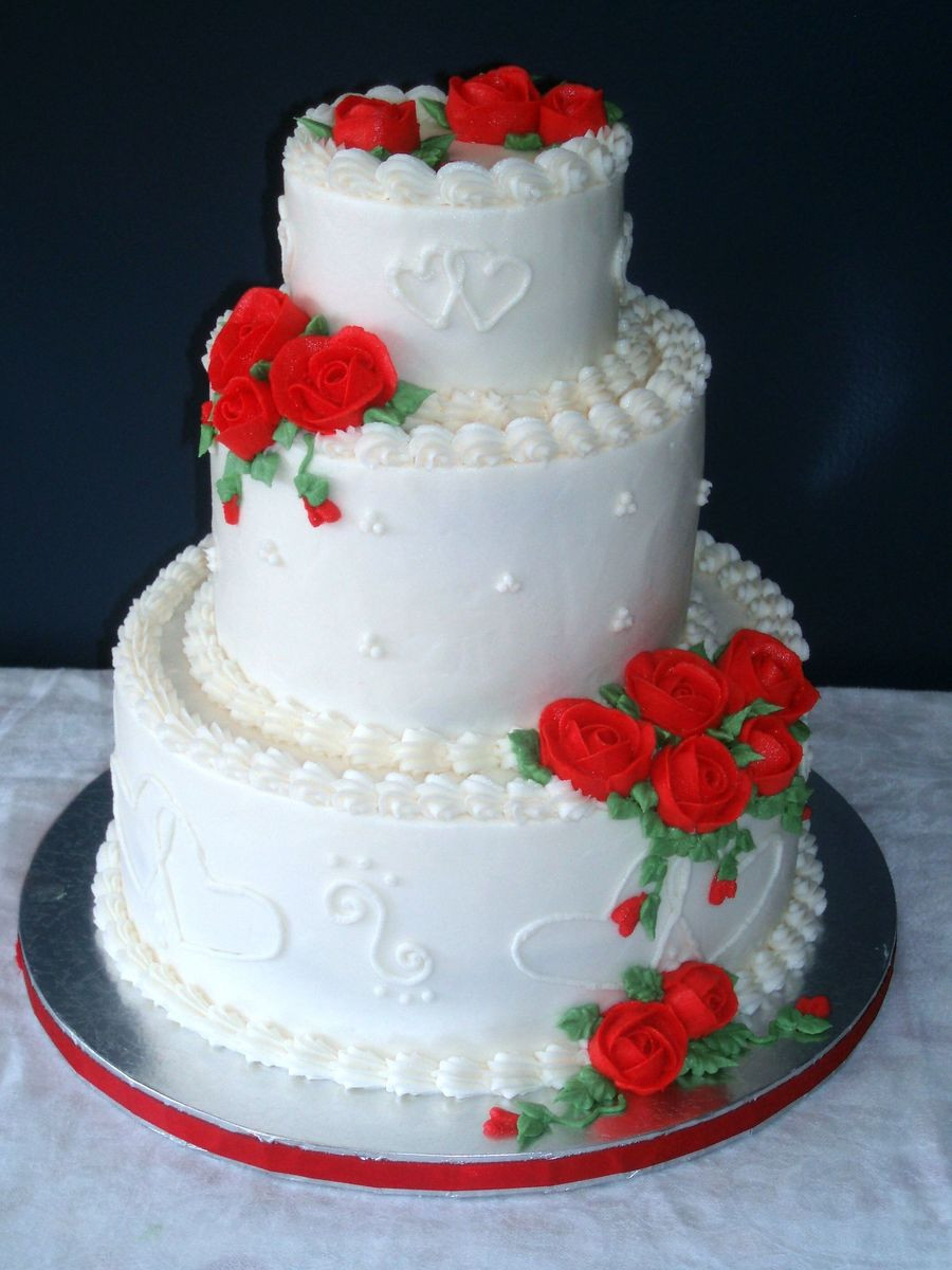 Valentine Day Wedding Cakes Elegant Valentine S Day Wedding Cake Cakecentral