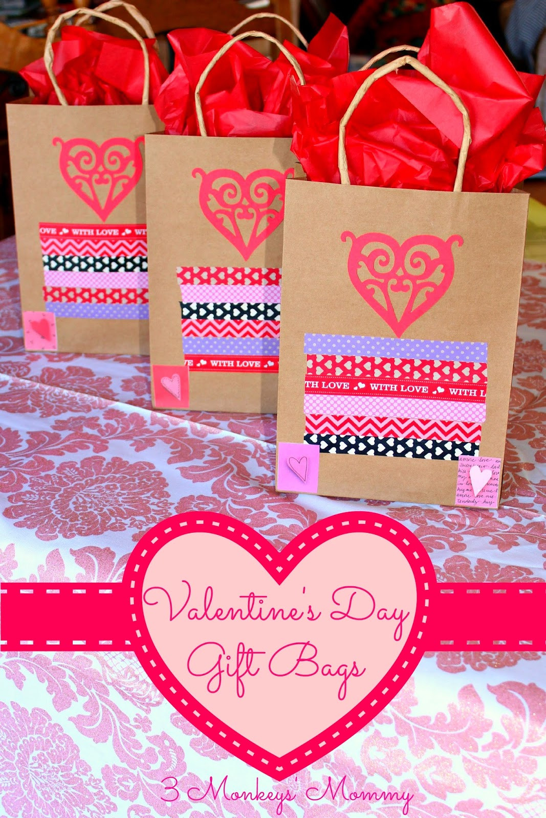 Valentine Gift Bags Ideas
 3 Monkeys Mommy Valentine s Day Treats DIY Gift Bags
