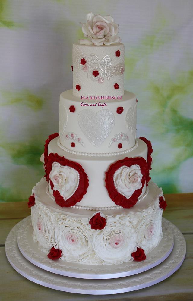 Valentine Wedding Cakes
 Valentines Wedding Cake Cake by Louise Neagle CakesDecor