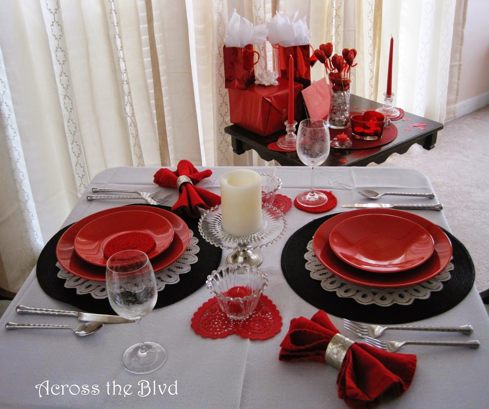 Valentine'S Dinner At Home
 Across the Boulevard Table For Two At Home for Valentine