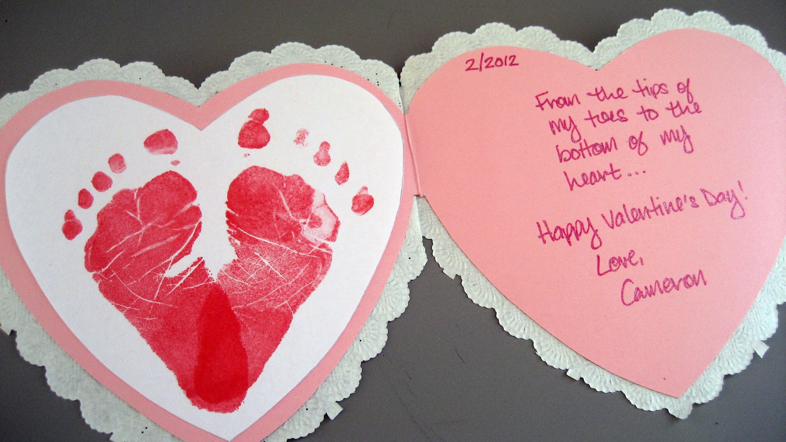 Valentines Day Cards Ideas
 Jany Claire Baby footprints heart card perfect for