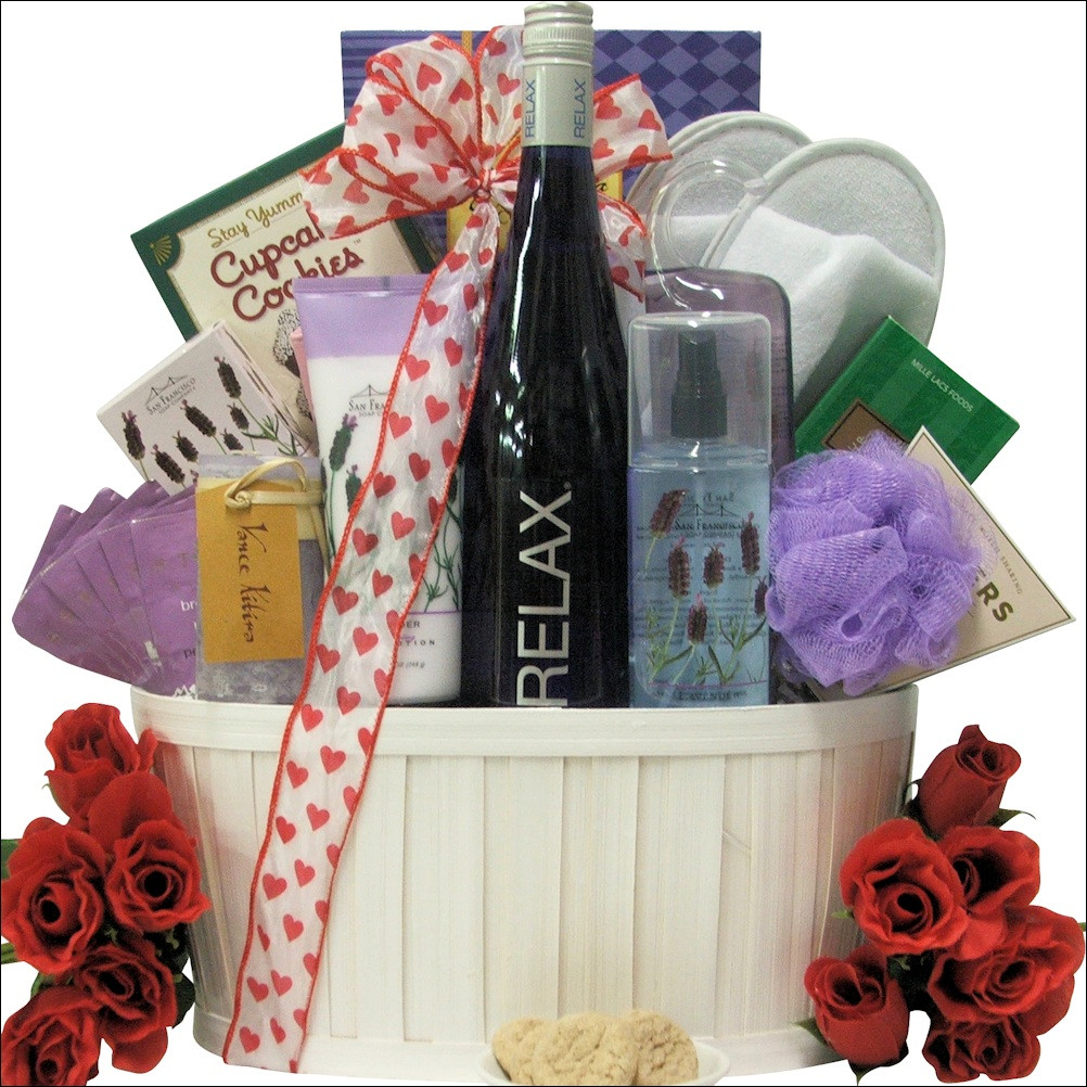 Valentines Day Delivery Gifts
 RELAX Riesling Valentine s Day Wine & Spa Gift Basket