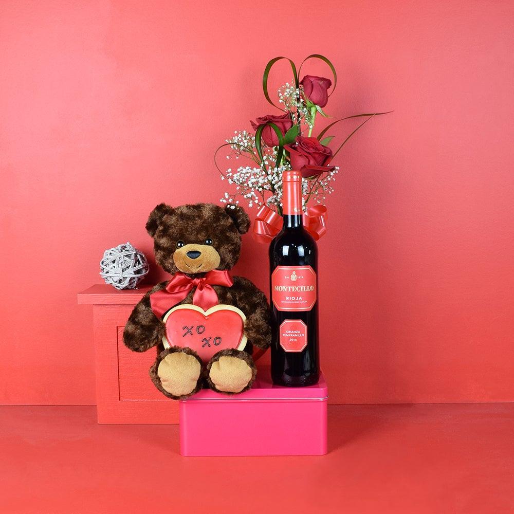 Valentines Day Delivery Gifts
 Valentine’s Day Wine & Roses Gift Set wine t baskets