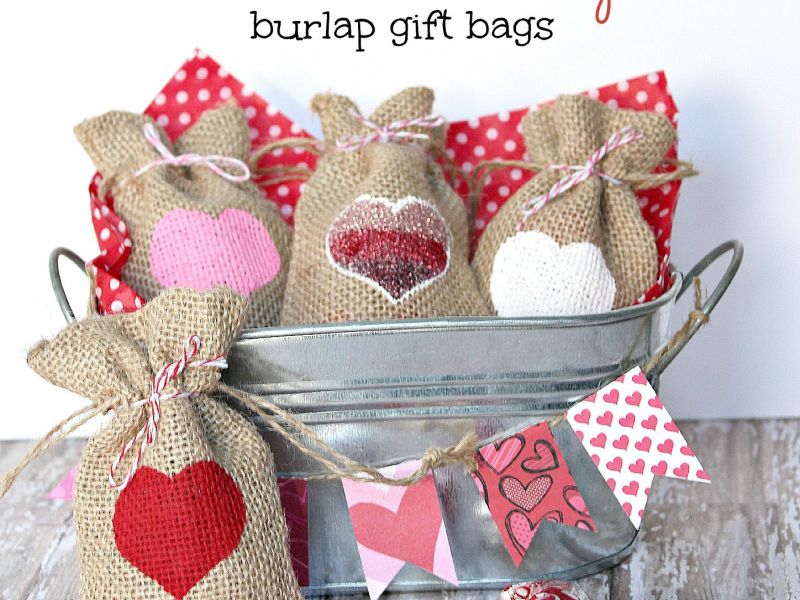 Valentines Day Diy Gift Elegant Diy Valentine S Day Burlap Gift Bags