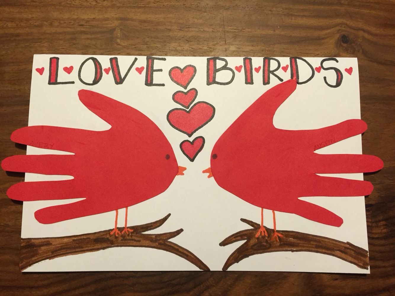 Valentines Day Gift Ideas For Parents
 Lovebirds handprint birds Valentine s Day or anniversary