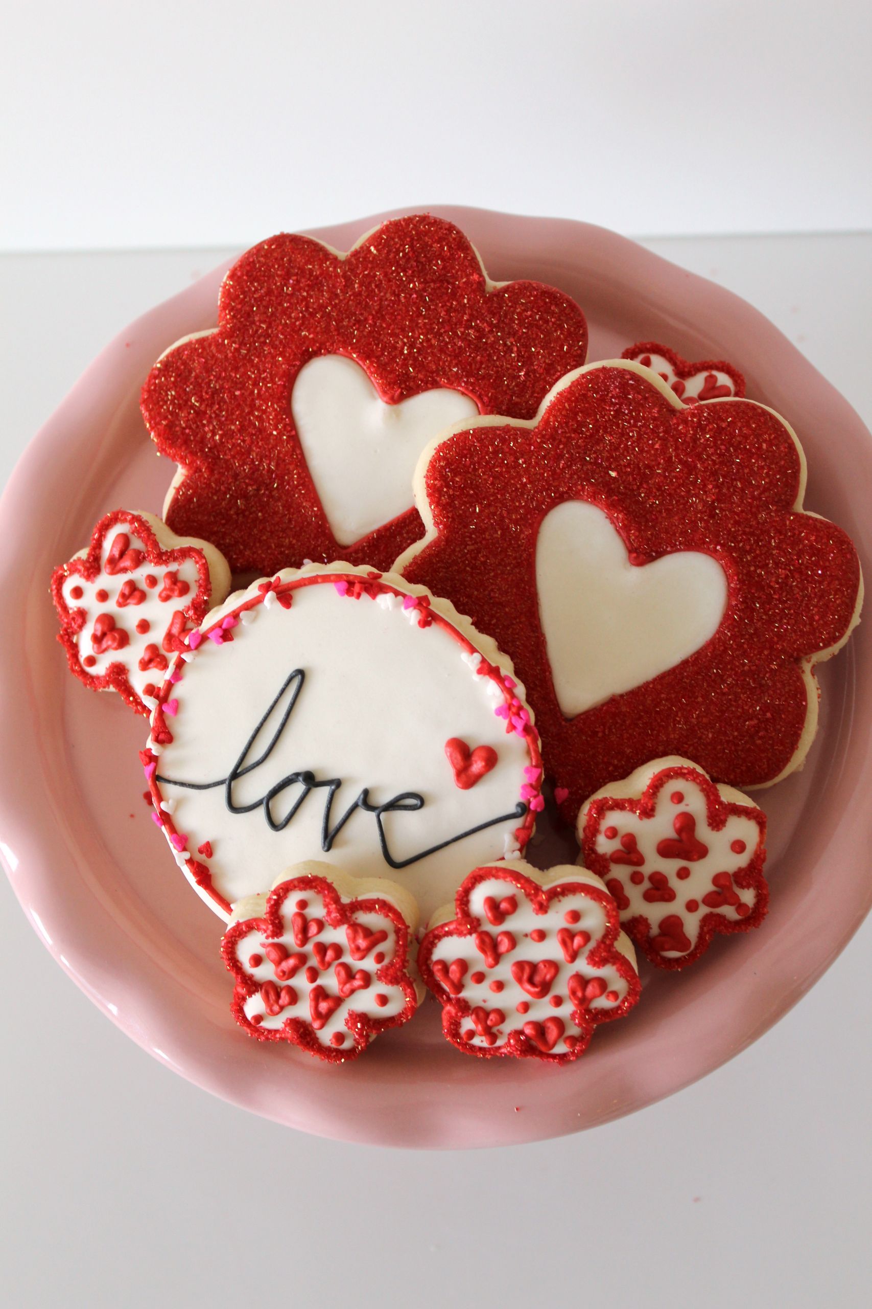 Valentines Day Sugar Cookies
 Heart Themed Decorated Cookies for Valentine’s Day