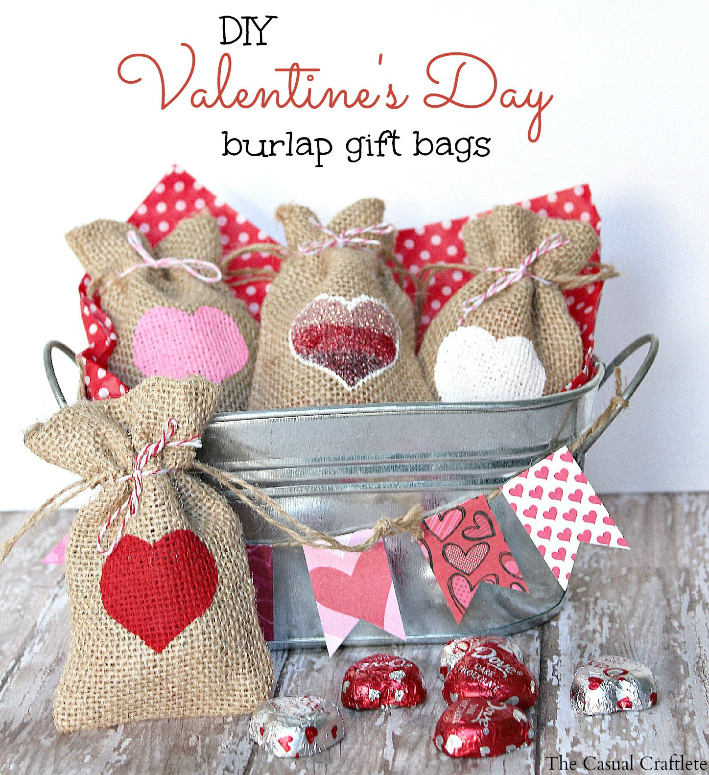 Valentines Gift Ideas For Friends
 DIY Valentine s Day Burlap Gift Bags