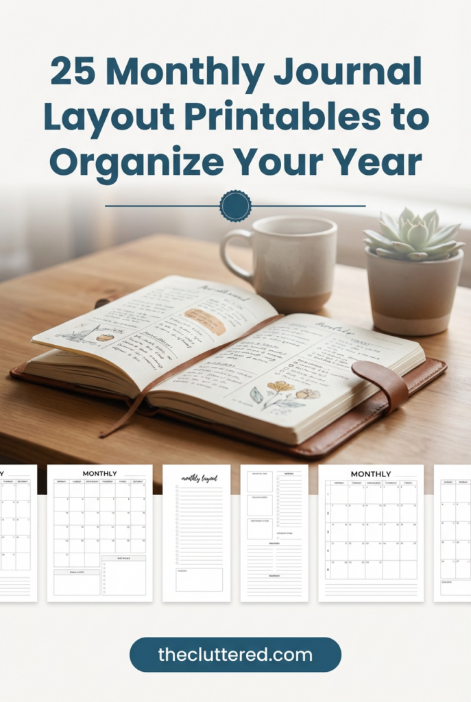 25 Monthly Journal Layout Printable Ideas