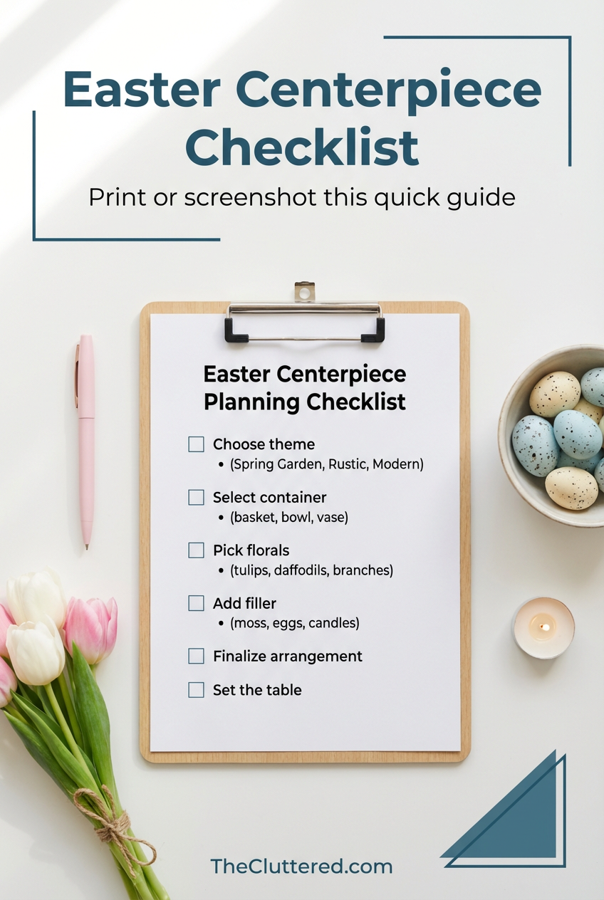 Illustration of extra tips and common Easter centerpiece mistakes to avoid