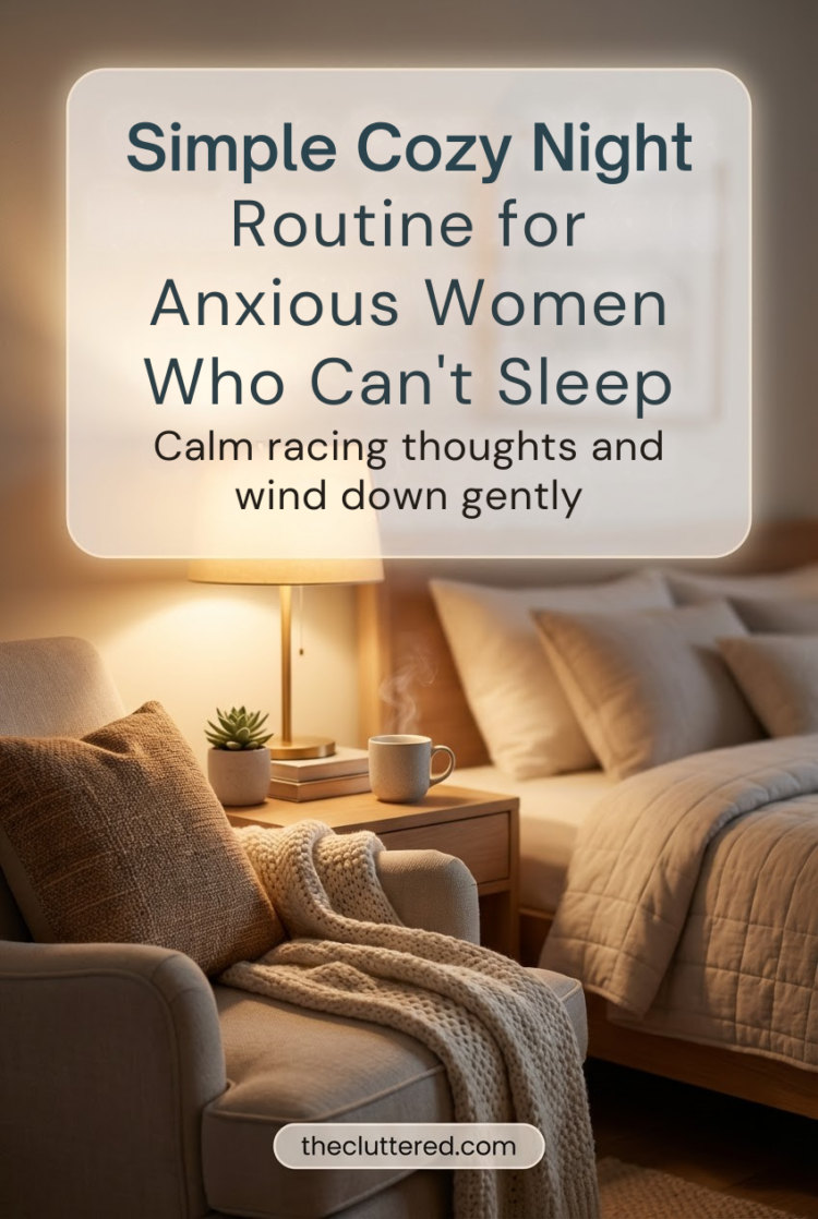 Simple Cozy Night Routine for Anxious Women Who Can’t Sleep (That Actually Feels Doable)