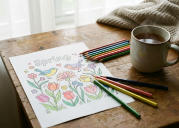 Spring Time Coloring Pages for Calm, Cozy Creative Days