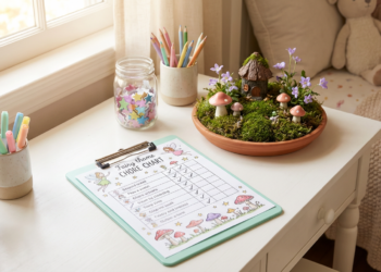 Fairy Garden Kids Chore Planner Sheet