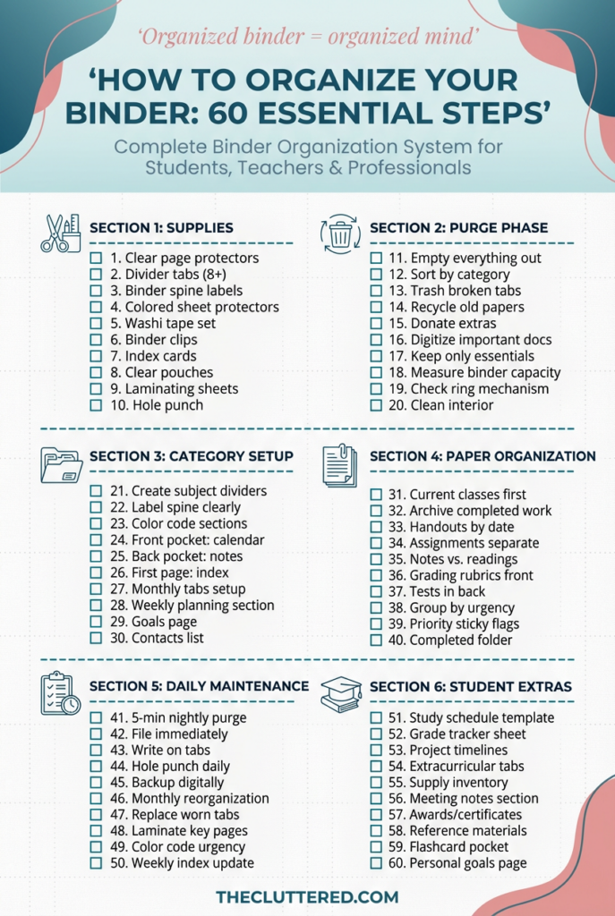 How to Organize Your Binder 60 Steps Guide